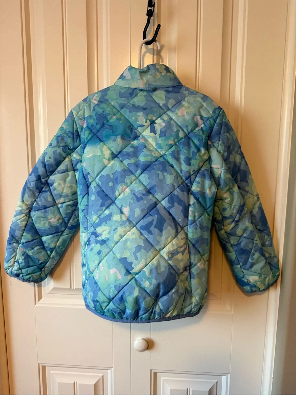 Girls' Blue 2 Piece Winter Coat with Faux-Fur Hood & Removable Jacket (S)7/8